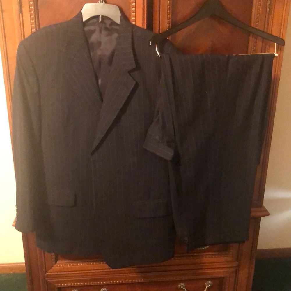 2 Custom Made Men’s Suits Size 40r With 3 Shirts - image 1